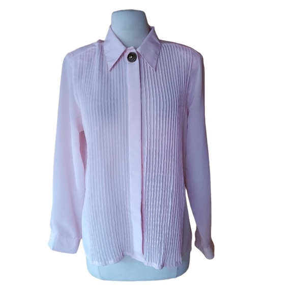 1980s Pembrooke Lane Button‎ Down Blouse - Picture 1 of 6